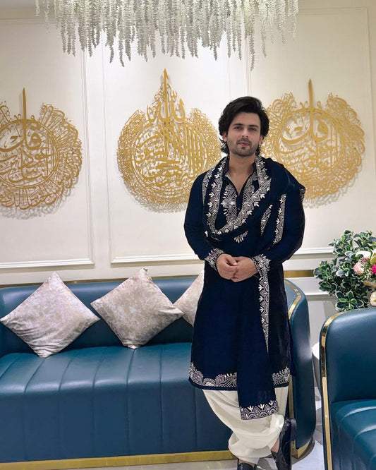 Regal BLACK Silk Kurta Set With Dupatta