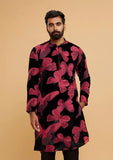 RED BUTTER FLY PRINTED KURTA SET