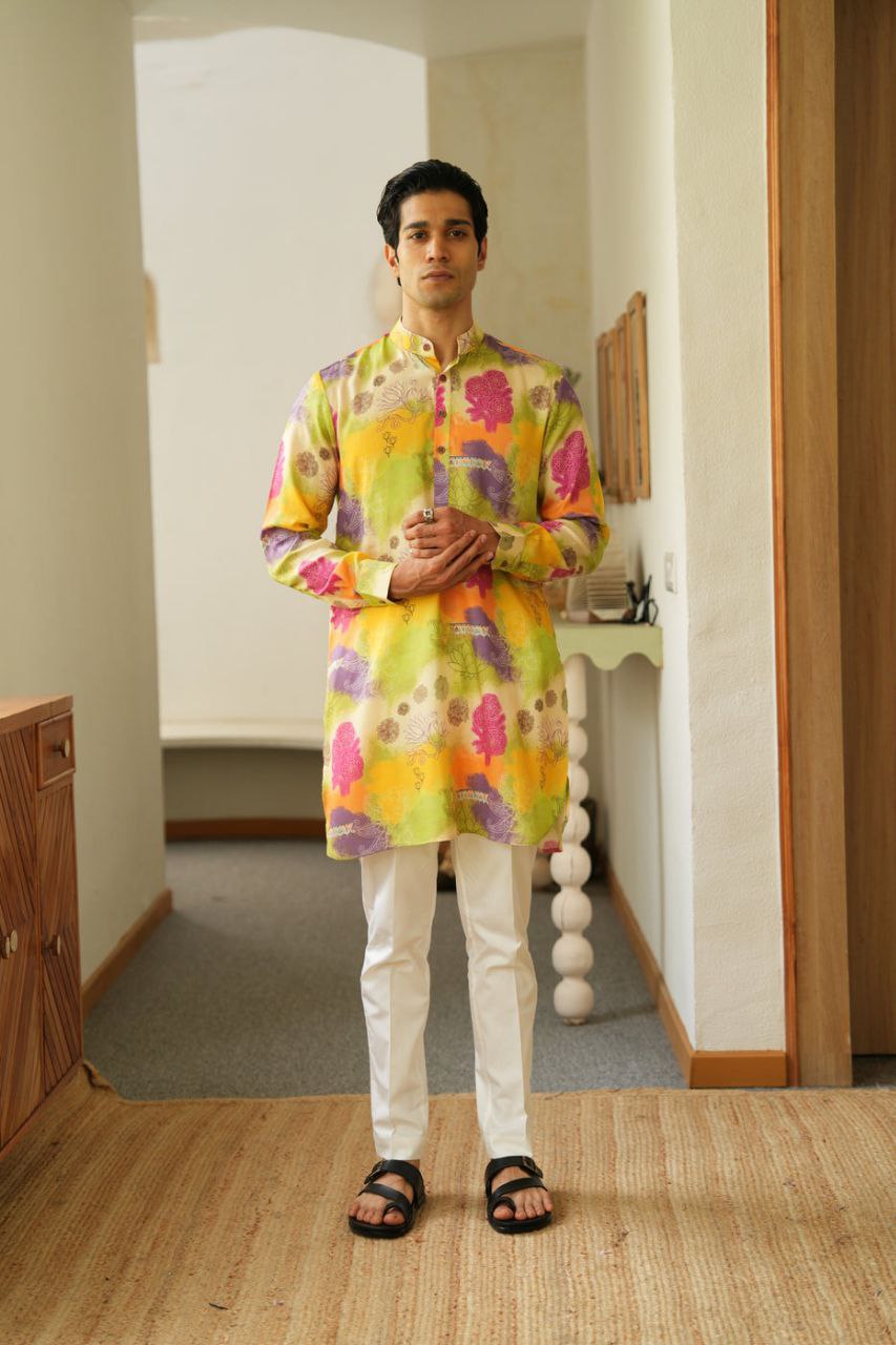 SORRELL BROWN PRINTED KURTA SET