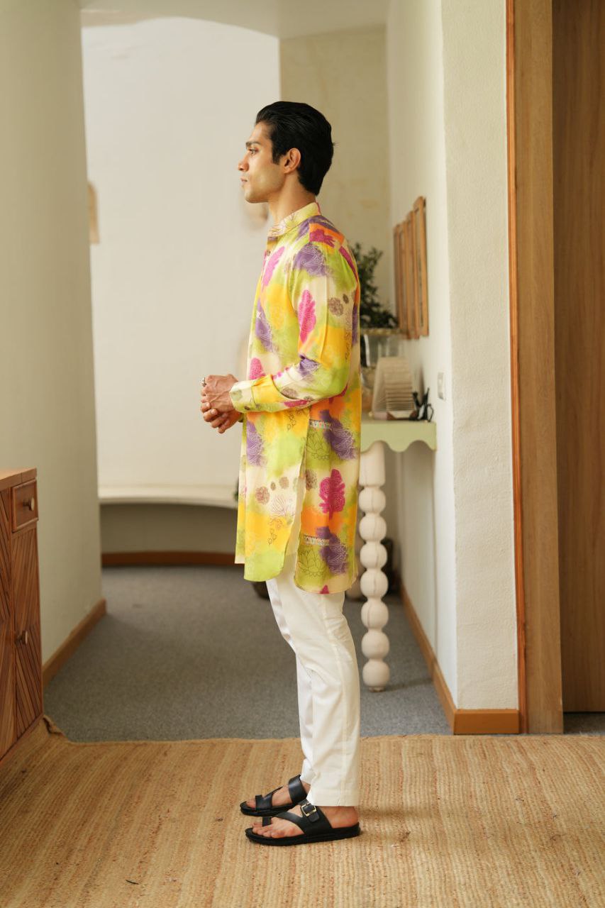 SORRELL BROWN PRINTED KURTA SET