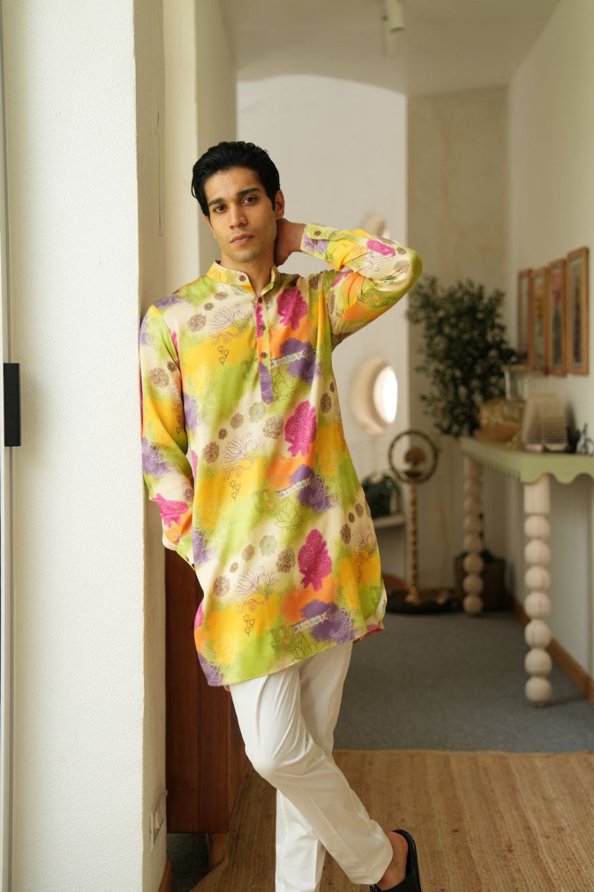 SORRELL BROWN PRINTED KURTA SET