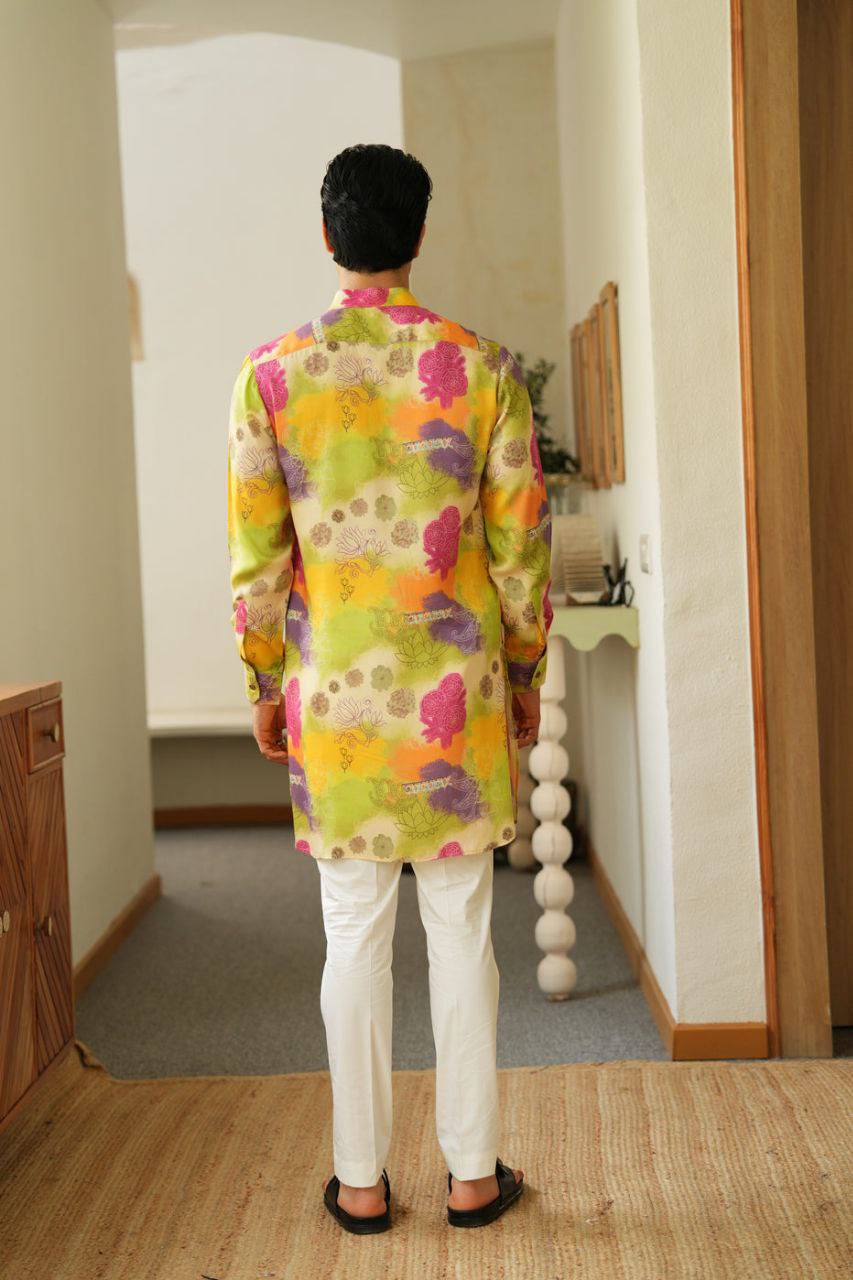 SORRELL BROWN PRINTED KURTA SET