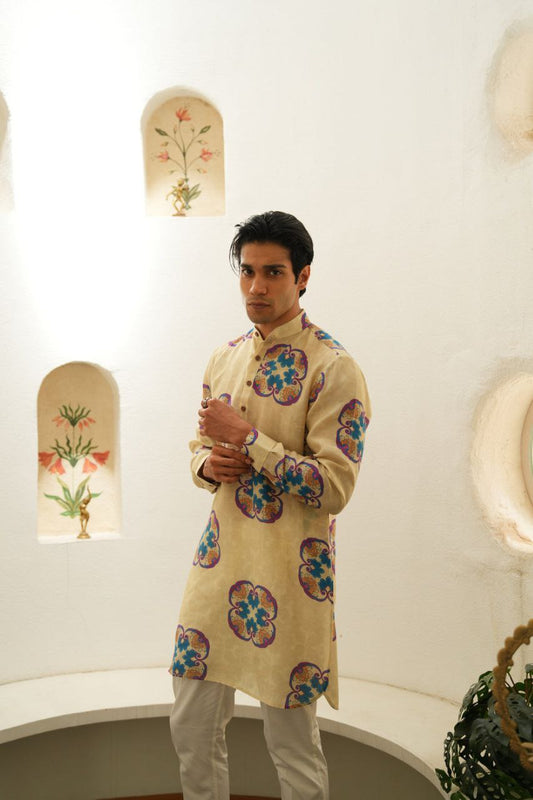 SANDY BROWN PRINTED KURTA SET