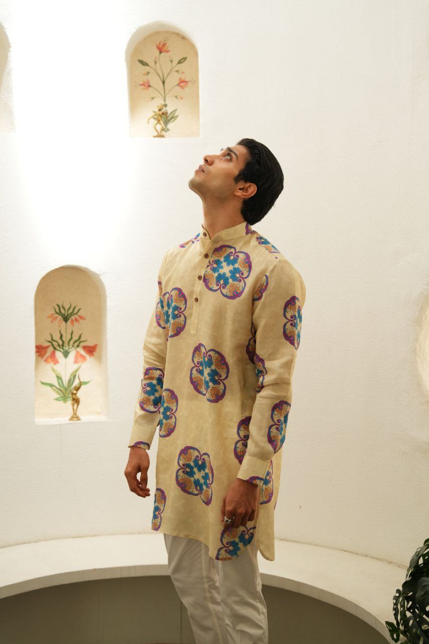 SANDY BROWN PRINTED KURTA SET