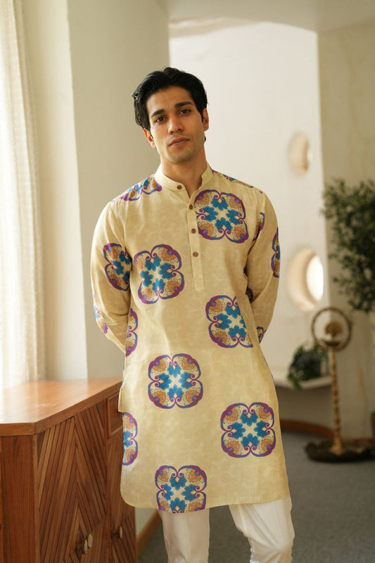 SANDY BROWN PRINTED KURTA SET