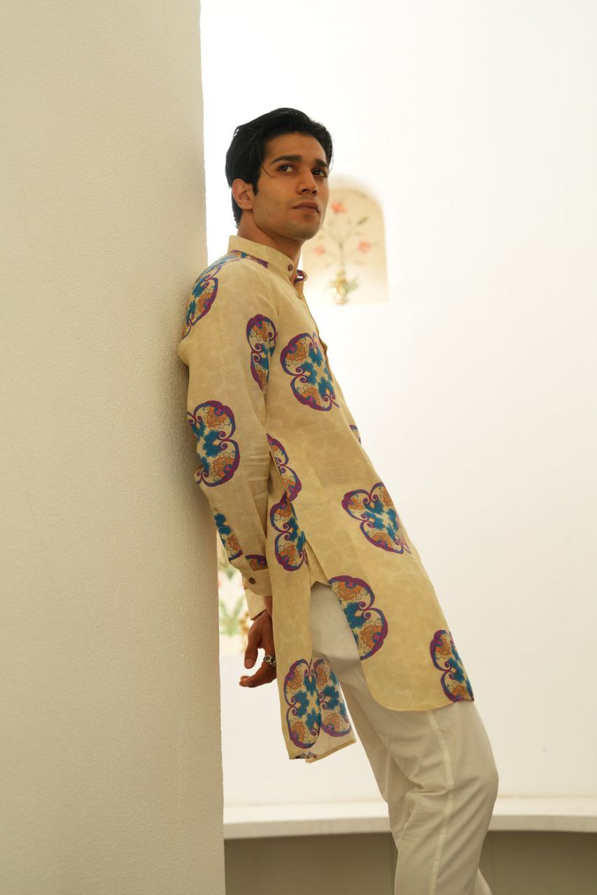 SANDY BROWN PRINTED KURTA SET