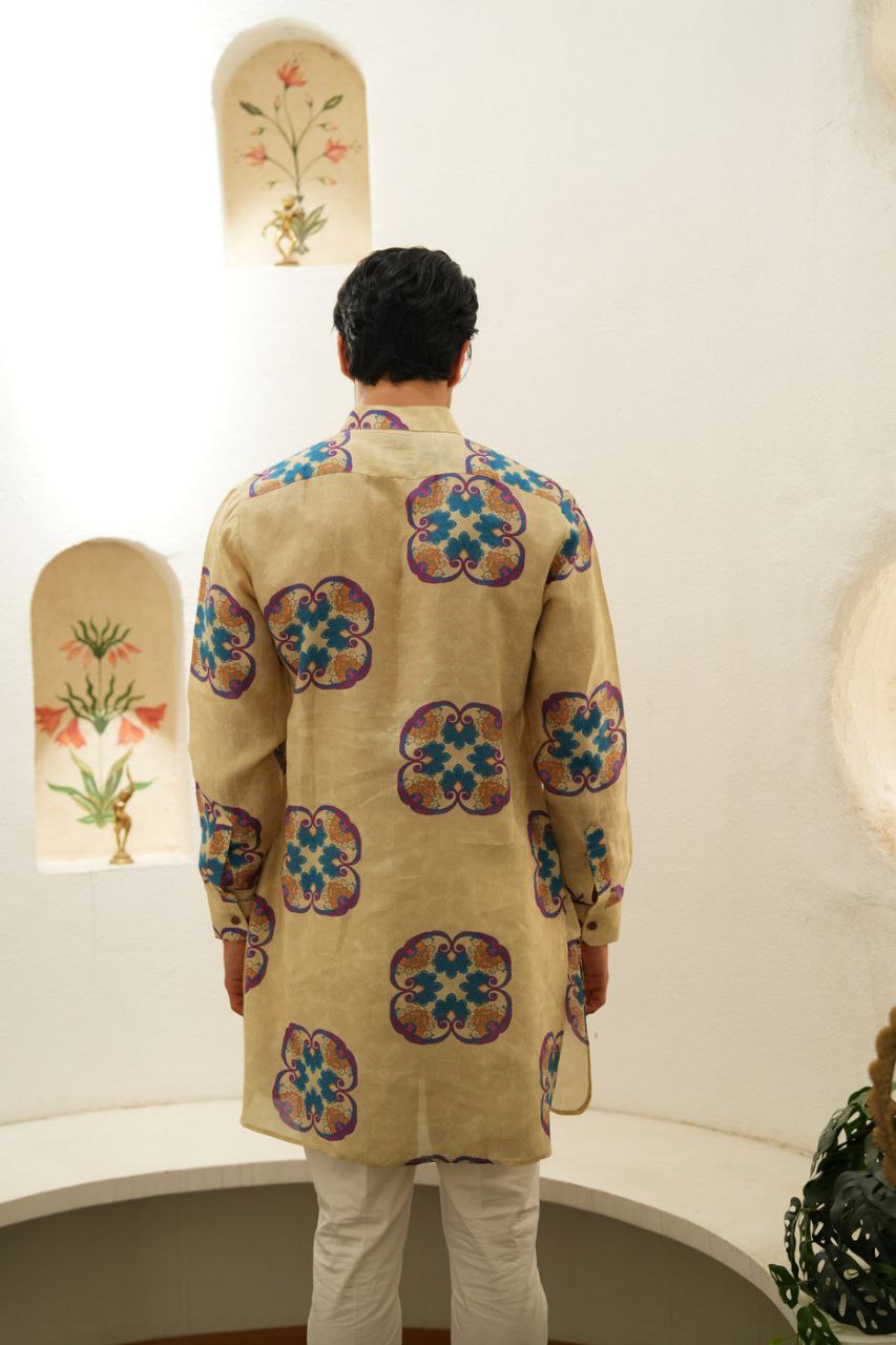 SANDY BROWN PRINTED KURTA SET