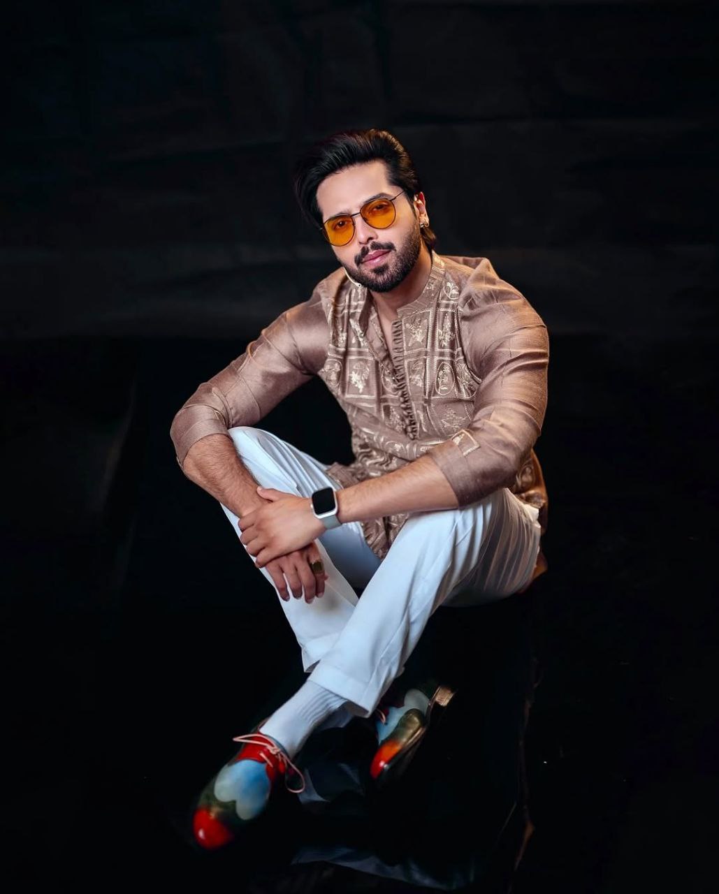 OYSTER PINK Embroidered Work Men's Kurta with Pajama