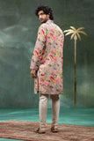 MIX FLOWER PRINTED WORK KURTA PAJAMA SET FOR MEN'S