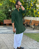 PALM GREEN MIRROR EMBROIDERY KURTA AND PATIYALA