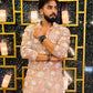 Pinkish Tan Embroidered Work Men's Kurta with Pajama