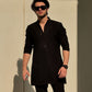 BLACK NECK WORK KURTA AND PAJAMA