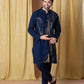 NAVY BLUE DESIGNER EMBRODARY WORK KURTA AND PAJAMA SET