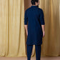 NAVY BLUE DESIGNER EMBRODARY WORK KURTA AND PAJAMA SET