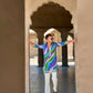 MULTI COLOURED BADHANI EMBROIDERED WORK PRINTED KURTA AND PAJAMA
