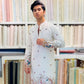 TREE N PEACOCK DAMAN PRINTED WORK KURTA PAJAMA SET FOR MEN'S