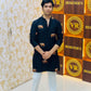 Blue Charcoal ELEPHANT Embroidered Work Men's Kurta with Pajama