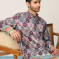 GREY PINK PRINTED KURTA AND PATIYALA SET