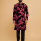 RED BUTTER FLY PRINTED KURTA SET