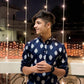 BLUE EMBROIDERY WORK KURTA, PAJAMA STE