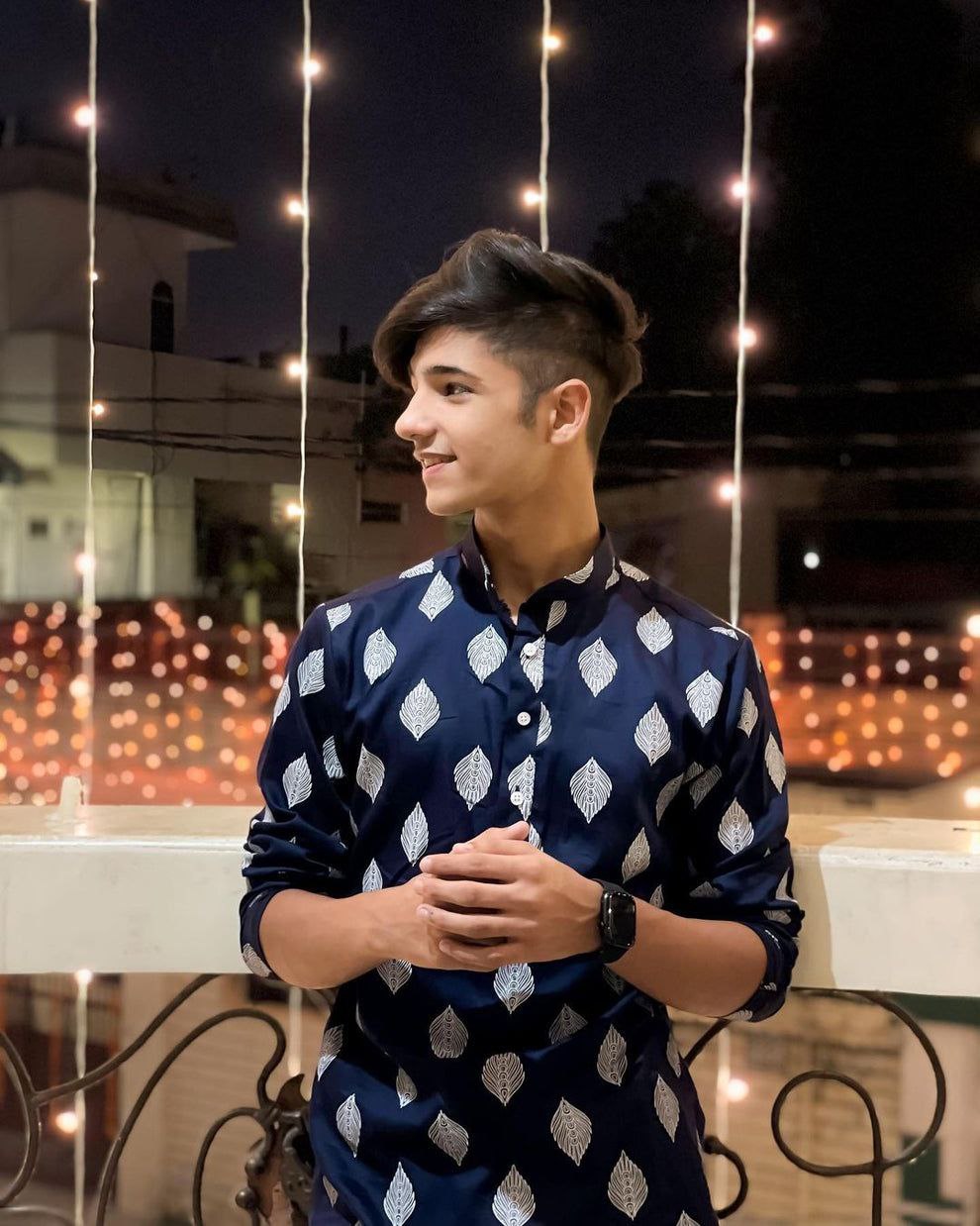 BLUE EMBROIDERY WORK KURTA, PAJAMA STE