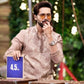 OYSTER PINK Embroidered Work Men's Kurta with Pajama