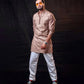 OYSTER PINK Embroidered Work Men's Kurta with Pajama