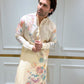 FLORAL HAND PRINTED KURTA WITH PAJAMA SET