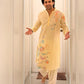 FLORAL HAND PRINTED KURTA WITH PAJAMA SET
